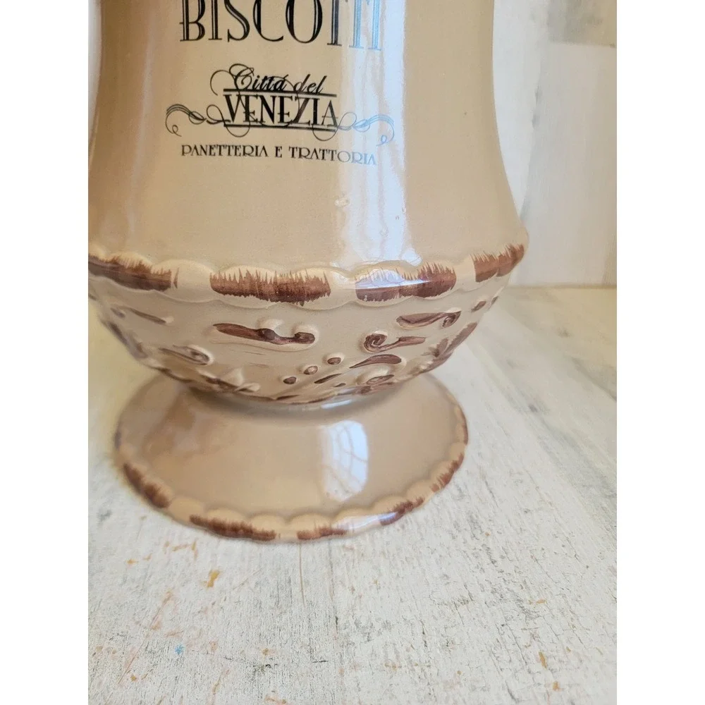 Biscotti Brown Cookie Jar citta del Venezia Ceramic Designpac Panetteria